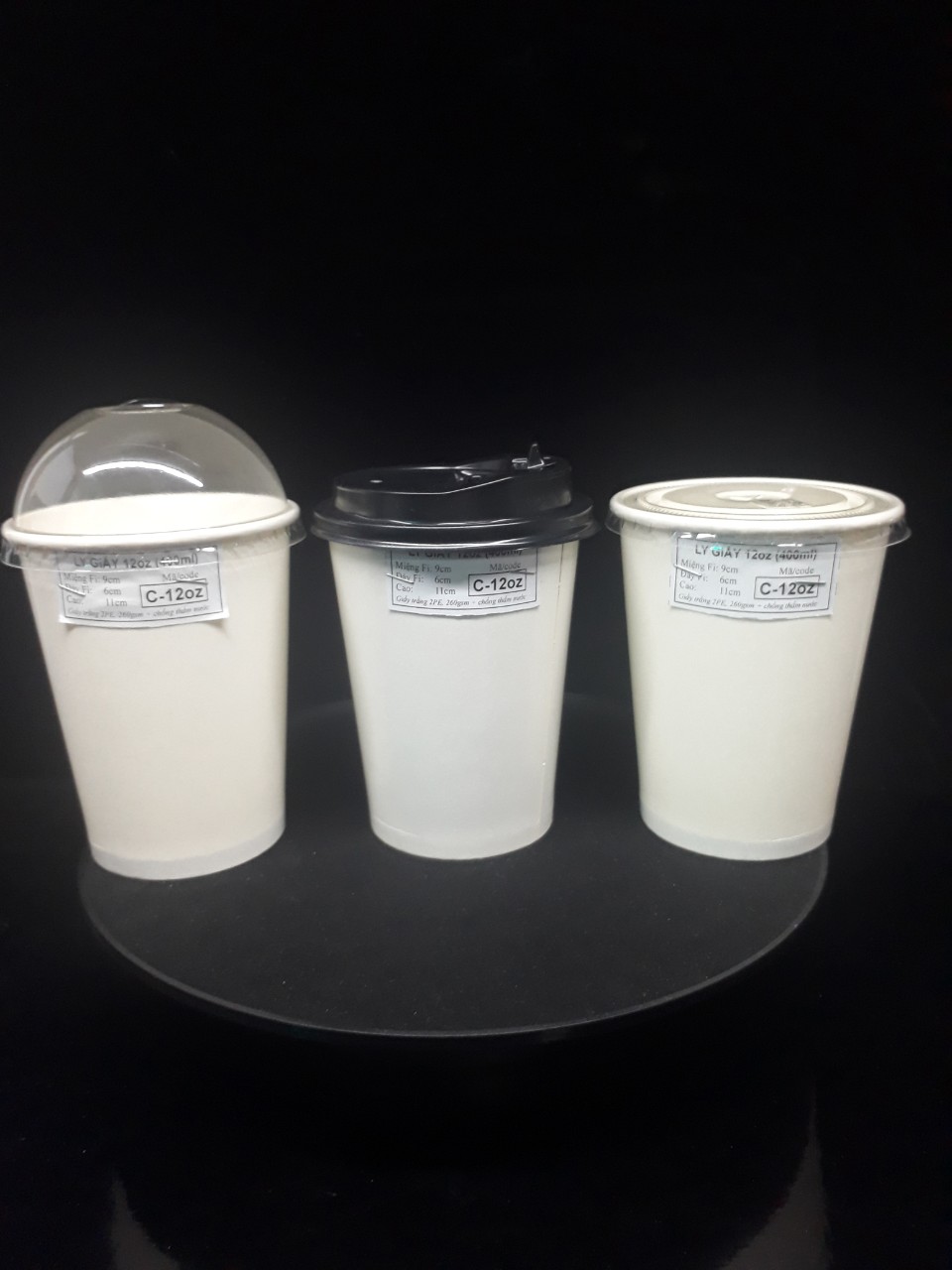 Ly Giấy 12oz 360–400ml Tráng PE – Ly Cafe, Trà Sữa Nóng Lạnh Take Away